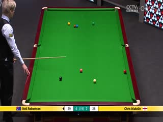 24-25赛季斯诺克世锦赛第一轮 尼尔·罗伯逊8-10克里斯·韦克林（第二阶段） 20250421