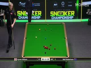 斯诺克利雅得狂欢季沙特大师赛四分之一决赛 凯伦·威尔逊0-4尼尔·罗伯逊 20251120