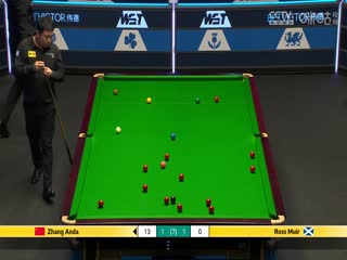 斯诺克威尔士公开赛64进32 张安达4-2罗斯·缪尔 20250211