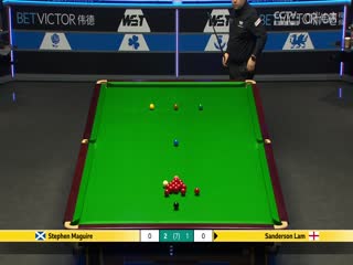 斯诺克威尔士公开赛16进8 林杉峰2-4斯蒂芬·马奎尔  20250214