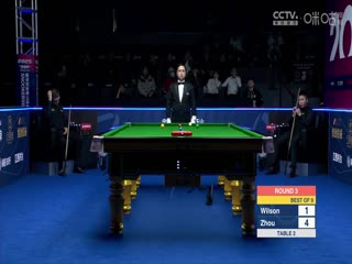 斯诺克玉山世界公开赛32进16 周跃龙5-4凯伦·威尔逊  20250225