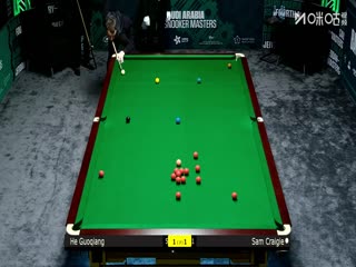 2025斯诺克沙特大师赛第三轮（80进48） 贺国强1-4山姆·克雷吉 20250811