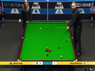 斯诺克威尔士公开赛64进32 杰克逊·佩吉4-2吉米·罗伯逊 20250211